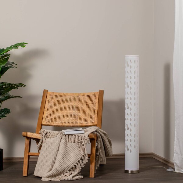 Lampa stojąca Alisea Lindby, biały / opal, salon / jadalnia, tworzywo sztuczne, nowoczesny