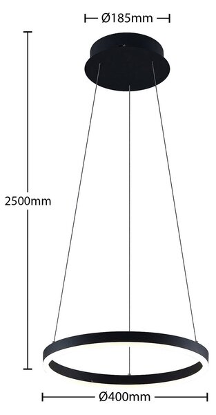 Lampa wisząca Albiona Arcchio, możliwość ściemniania, czarny, kuchnia, metal, nowoczesny