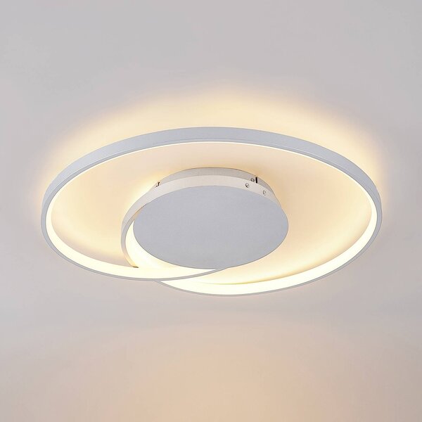 Lampa sufitowa LED Enesa Lucande, możliwość ściemniania, aluminiowy / szary / cynkowy, sypialnia, metal, nowoczesny
