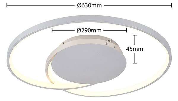 Lampa sufitowa LED Enesa Lucande, możliwość ściemniania, aluminiowy / szary / cynkowy, sypialnia, metal, nowoczesny