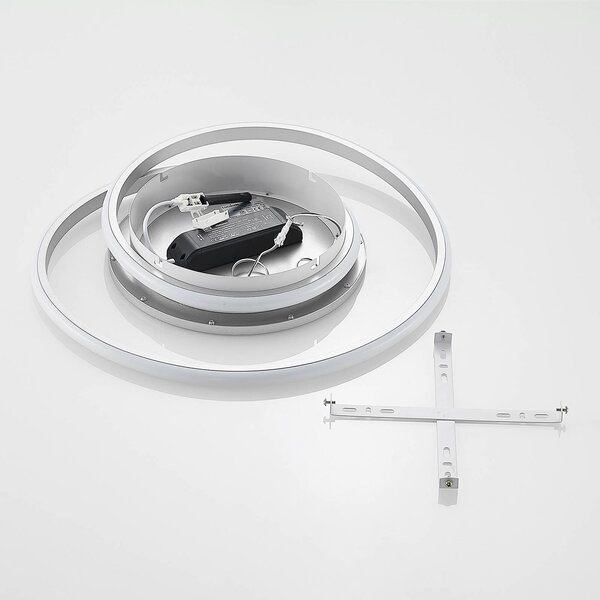 Lampa sufitowa LED Noud Lucande, możliwość ściemniania, chromowy / srebrny, sypialnia, metal, nowoczesny