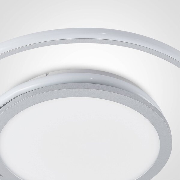 Lampa sufitowa LED Noud Lucande, możliwość ściemniania, chromowy / srebrny, sypialnia, metal, nowoczesny