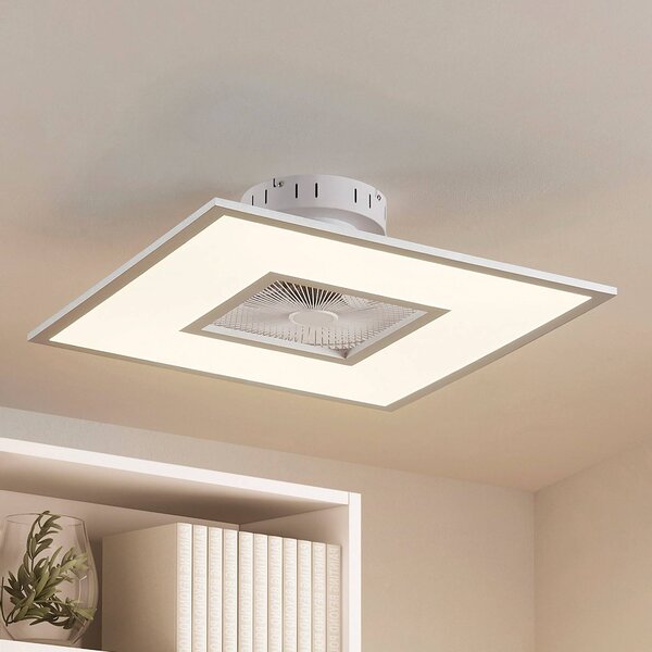 Wentylator sufitowy LED Romea, kątowy, DC, cichy, 60 cm Romea Lindby, możliwość ściemniania, aluminiowy / szary / cynkowy, salon / jadalnia, tworzywo sztuczne, nowoczesny