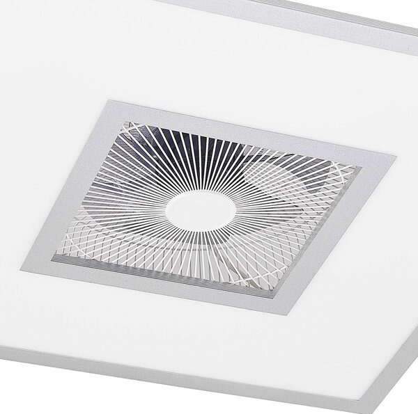 Wentylator sufitowy LED Romea, kątowy, DC, cichy, 60 cm Romea Lindby, możliwość ściemniania, aluminiowy / szary / cynkowy, salon / jadalnia, tworzywo sztuczne, nowoczesny