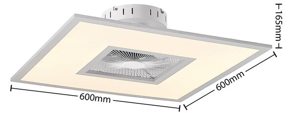 Wentylator sufitowy LED Romea, kątowy, DC, cichy, 60 cm Romea Lindby, możliwość ściemniania, aluminiowy / szary / cynkowy, salon / jadalnia, tworzywo sztuczne, nowoczesny