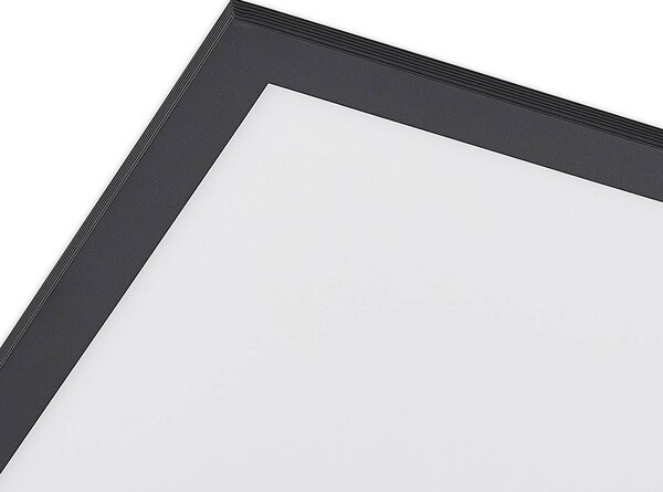 Panel LED Nelios Lindby, możliwość ściemniania, czarny, kuchnia, aluminium, nowoczesny