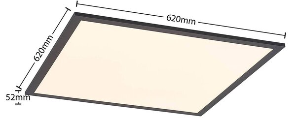 Panel LED Nelios Lindby, możliwość ściemniania, czarny, kuchnia, aluminium, nowoczesny