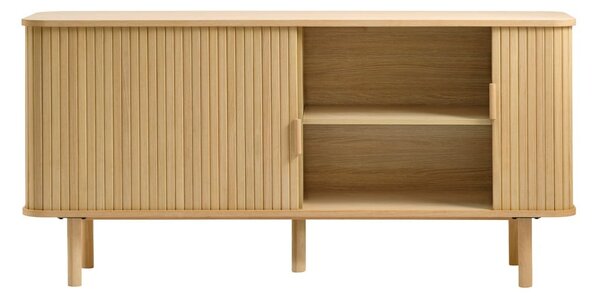 Niska komoda w dekorze dębu z drzwiami przesuwnymi 76x160 cm Cavo – Unique Furniture