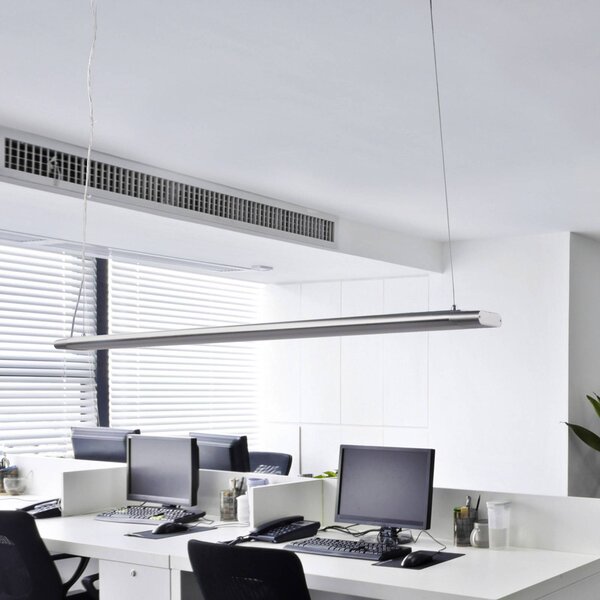 Lampa wisząca LED Arcchio Vinca, 120 cm, 3450 lm, 4000 K Vinca, aluminiowy / szary / cynkowy, biuro, tworzywo sztuczne, nowoczesny