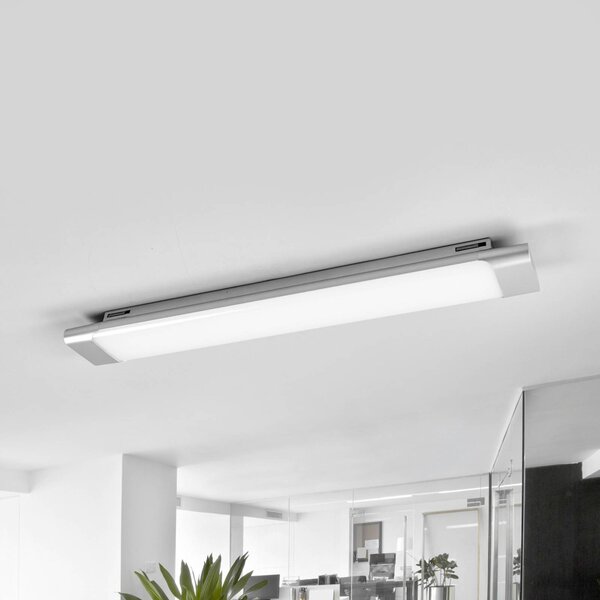 Lampa sufitowa LED Vinca Arcchio, aluminiowy / szary / cynkowy, biuro, tworzywo sztuczne, nowoczesny