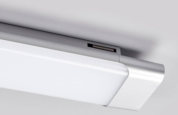 Lampa sufitowa LED Vinca Arcchio, aluminiowy / szary / cynkowy, biuro, tworzywo sztuczne, nowoczesny
