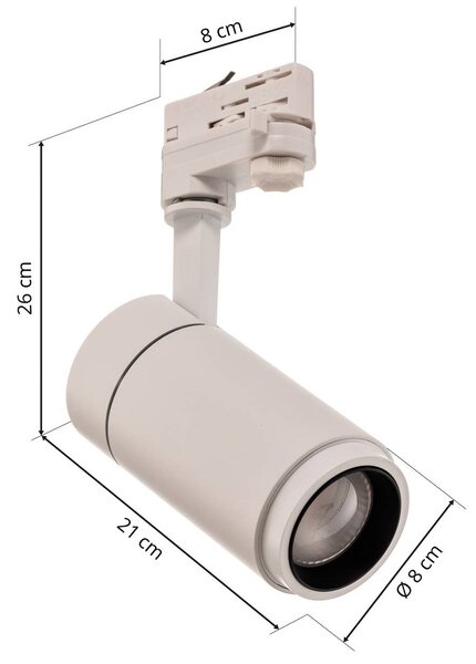 Reflektor szynowy LED Arcchio Nanna biały 4000K 21W, biały / opal, biuro, aluminium