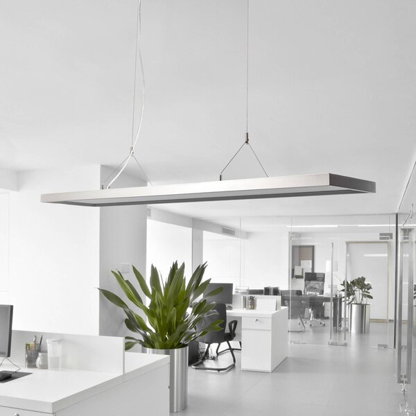 Arcchio lampa wisząca LED Dorean, srebrny, metal, 120cm Dorean Arcchio, możliwość ściemniania, aluminiowy / szary / cynkowy, biuro, metal, nowoczesny