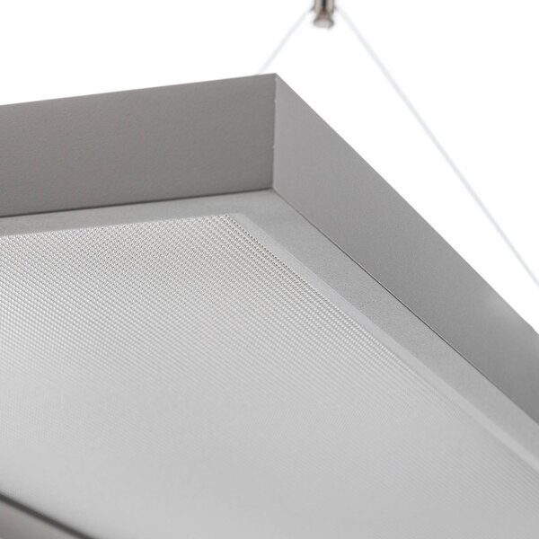 Arcchio lampa wisząca LED Dorean, srebrny, metal, 120cm Dorean Arcchio, możliwość ściemniania, aluminiowy / szary / cynkowy, biuro, metal, nowoczesny