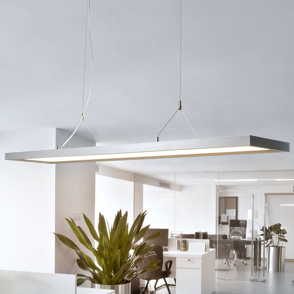 Arcchio lampa wisząca LED Dorean, srebrny, metal, 120cm Dorean Arcchio, możliwość ściemniania, aluminiowy / szary / cynkowy, biuro, metal, nowoczesny