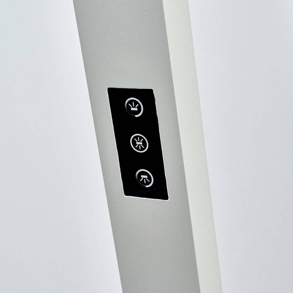 Lampa stojąca Jolinda Arcchio, możliwość ściemniania, aluminiowy / szary / cynkowy, biuro, aluminium, nowoczesny