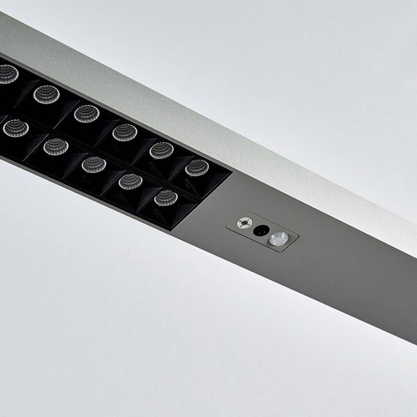 Lampa stojąca Jolinda Arcchio, możliwość ściemniania, aluminiowy / szary / cynkowy, biuro, aluminium, nowoczesny