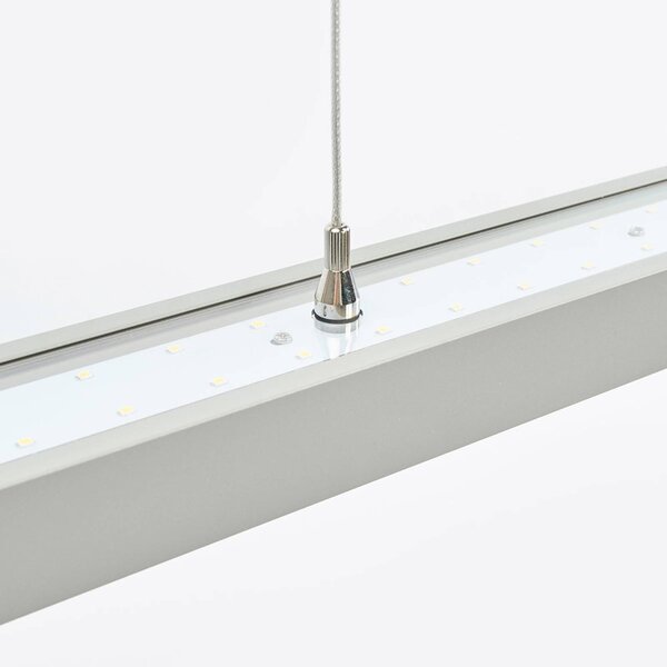 Arcchio lampa wisząca biurowa LED Jolinda, srebrna, 118cm, góra/dół Jolinda, aluminiowy / szary / cynkowy, biuro, aluminium, nowoczesny
