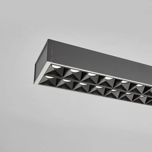 Arcchio lampa wisząca biurowa LED Jolinda, srebrna, 118cm, góra/dół Jolinda, aluminiowy / szary / cynkowy, biuro, aluminium, nowoczesny