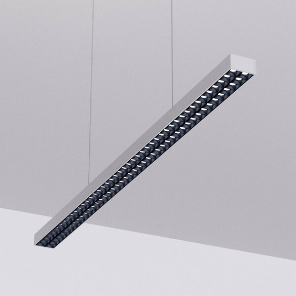 Arcchio lampa wisząca biurowa LED Jolinda, srebrna, 118cm, góra/dół Jolinda, aluminiowy / szary / cynkowy, biuro, aluminium, nowoczesny