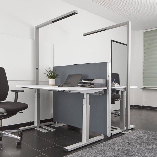 Lampa stojąca Jolinda Arcchio, możliwość ściemniania, aluminiowy / szary / cynkowy, biuro, aluminium, nowoczesny