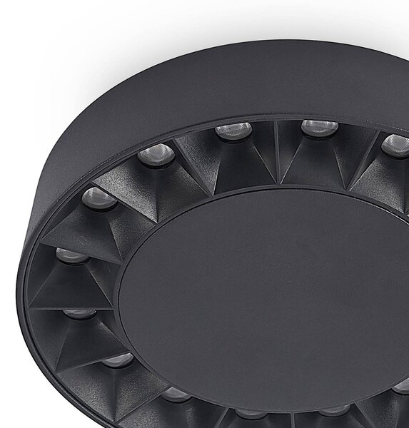 Lucande lampa sufitowa zewnętrzna Kelissa, okrągła, czarna Kelissa, czarny, łazienka, aluminium, nowoczesny