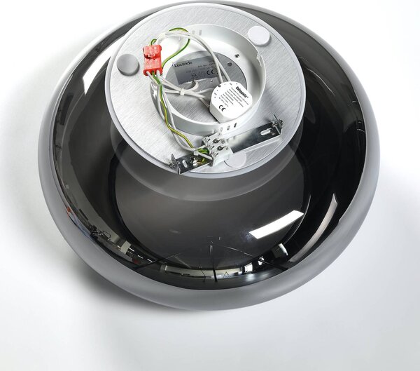 Lampa sufitowa LED Mijo Lucande, aluminiowy / szary / cynkowy, sypialnia, szkło, nowoczesny