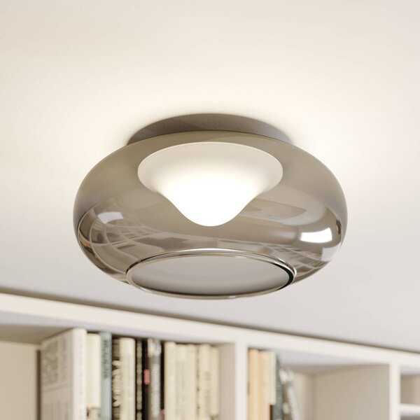 Lampa sufitowa LED Mijo Lucande, aluminiowy / szary / cynkowy, sypialnia, szkło, nowoczesny