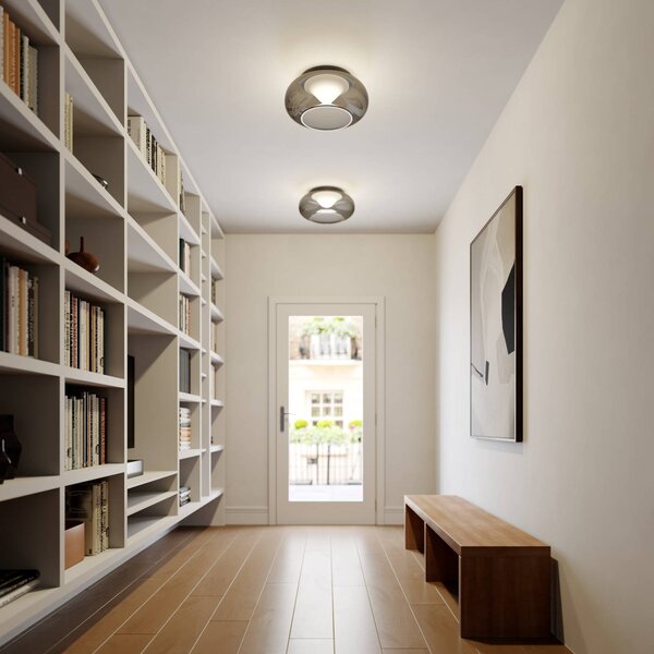 Lampa sufitowa LED Mijo Lucande, aluminiowy / szary / cynkowy, sypialnia, szkło, nowoczesny