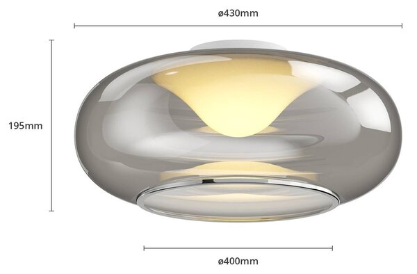 Lampa sufitowa LED Mijo Lucande, aluminiowy / szary / cynkowy, sypialnia, szkło, nowoczesny