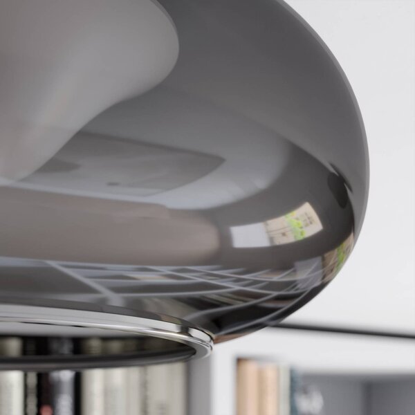 Lampa sufitowa LED Mijo Lucande, aluminiowy / szary / cynkowy, sypialnia, szkło, nowoczesny