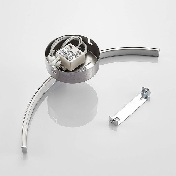 Kinkiet oświetlający ścianę Iven Lindby, aluminiowy / szary / cynkowy, salon / jadalnia, metal, nowoczesny