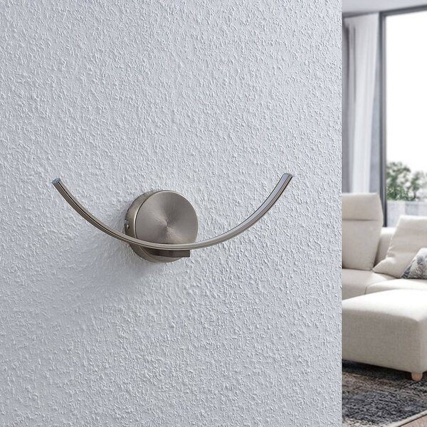 Kinkiet oświetlający ścianę Iven Lindby, aluminiowy / szary / cynkowy, salon / jadalnia, metal, nowoczesny