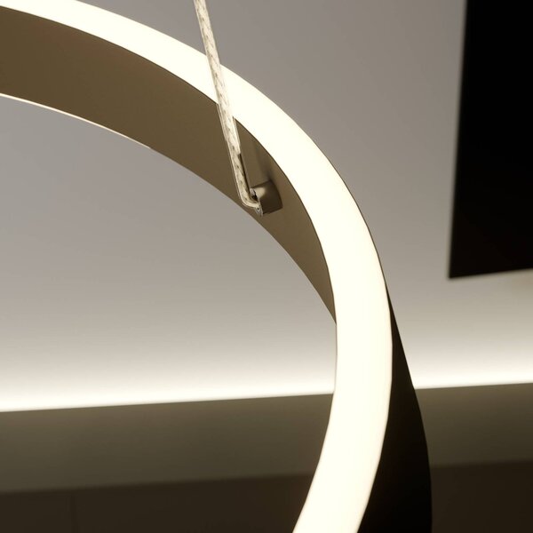 Lampa wisząca Olada Lindby, czarny, salon / jadalnia, aluminium, nowoczesny