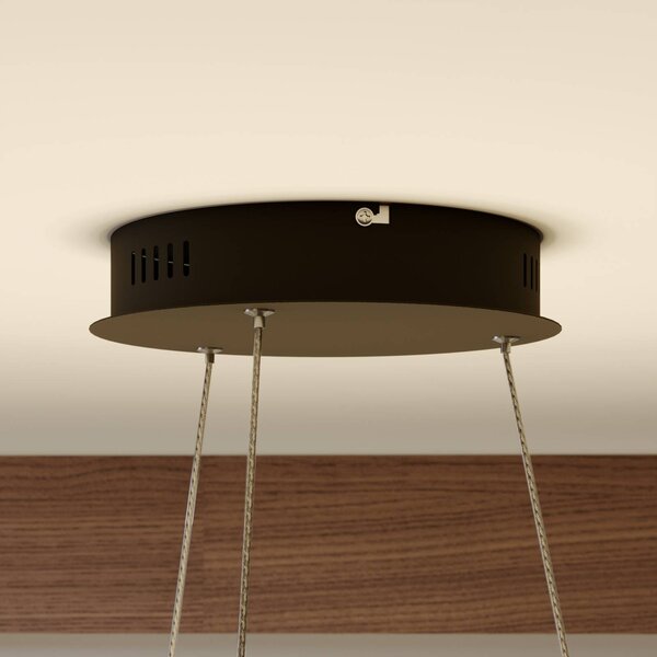 Lampa wisząca Olada Lindby, czarny, salon / jadalnia, aluminium, nowoczesny