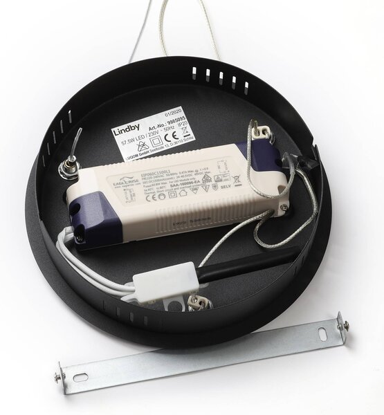 Lampa wisząca Olada Lindby, czarny, salon / jadalnia, aluminium, nowoczesny