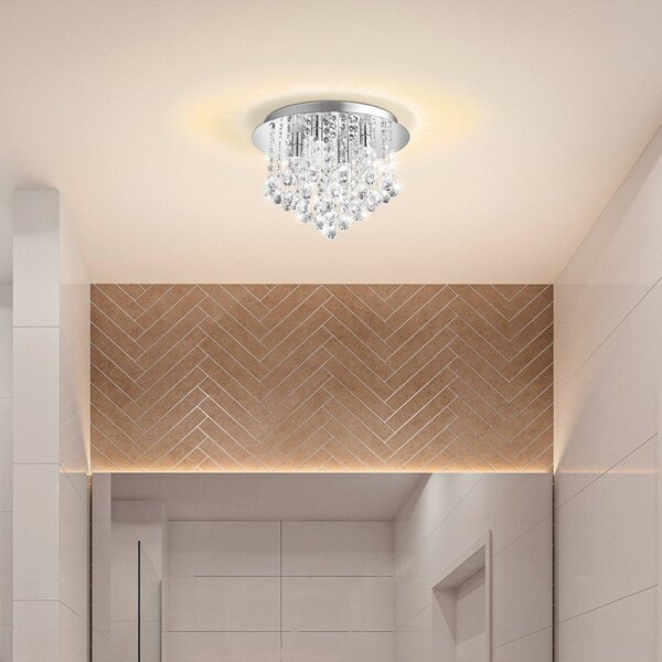 EGLO Lampa sufitowa kryształowa Almonte, chromowy / srebrny, salon / jadalnia, kryształ