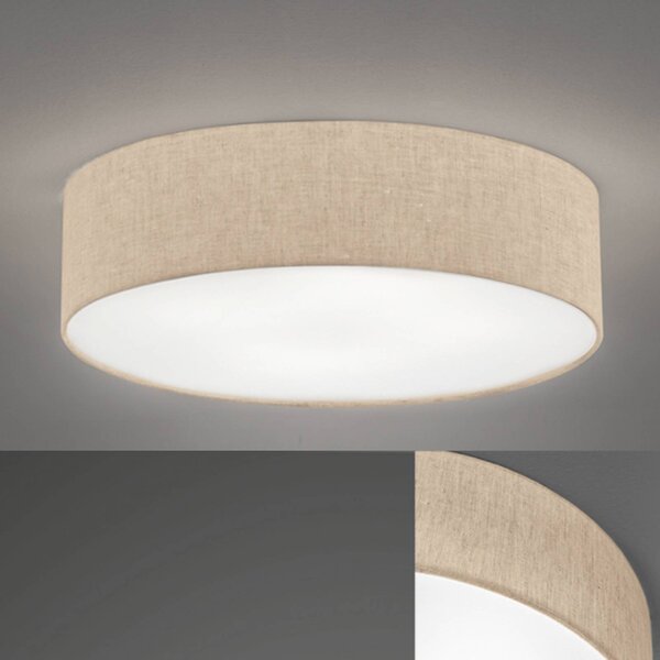 FISCHER & HONSEL Lampa sufitowa Thor, możliwość ściemniania, kremowy / amber, salon / jadalnia, tkanina / materiał / jedwab, nowoczesny