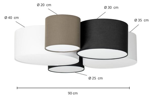 Lampa sufitowa Lettie Lindby, możliwość ściemniania, multikolor, salon / jadalnia, tkanina / materiał / jedwab, skandynawski