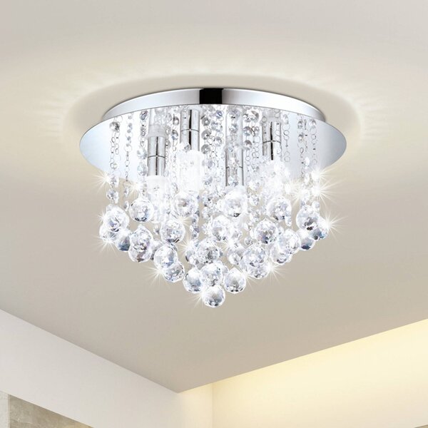 EGLO Lampa sufitowa kryształowa Almonte, chromowy / srebrny, salon / jadalnia, kryształ