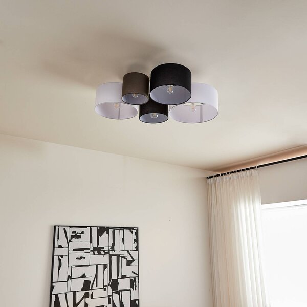 Lampa sufitowa Lettie Lindby, możliwość ściemniania, multikolor, salon / jadalnia, tkanina / materiał / jedwab, skandynawski