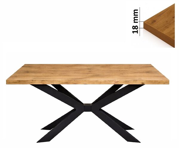 Ława 60x100 cm prostokątna, blat 1,8 cm, nogi Metalowe Czarne „ Pająk ” I ArtDHome
