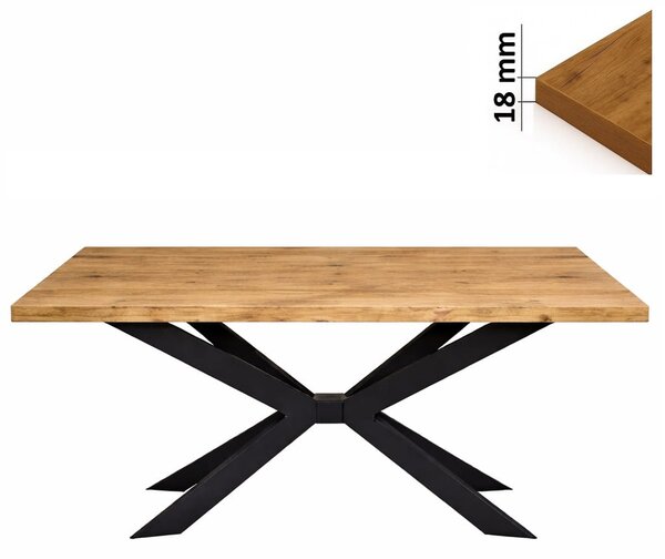 Ława 65x110 cm prostokątna, blat 1,8 cm, nogi Metalowe Czarne „ Pająk ” I ArtDHome
