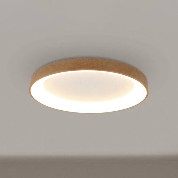 Mantra Iluminación Lampa sufitowa LED Niseko II, możliwość ściemniania, jasne drewno, salon / jadalnia, aluminium, nowoczesny