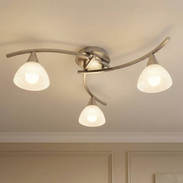 Lampa sufitowa Della Lindby, możliwość ściemniania, aluminiowy / szary / cynkowy, salon / jadalnia, szkło, nowoczesny