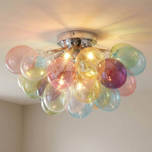 Lampa sufitowa Diborah Lucande, możliwość ściemniania, multikolor, salon / jadalnia, szkło, design
