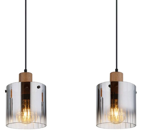 Globo Lampa wisząca Underwood, możliwość ściemniania, aluminiowy / szary / cynkowy, salon / jadalnia, szkło