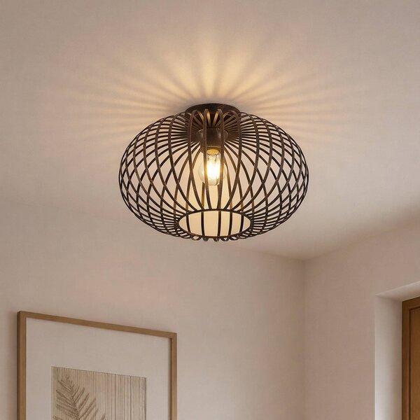 Lampa sufitowa Rosalea Lindby, możliwość ściemniania, czarny, salon / jadalnia, metal, nowoczesny