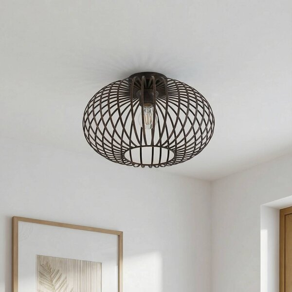 Lampa sufitowa Rosalea Lindby, możliwość ściemniania, czarny, salon / jadalnia, metal, nowoczesny