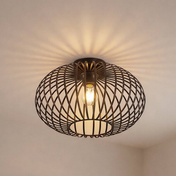Lampa sufitowa Rosalea Lindby, możliwość ściemniania, czarny, salon / jadalnia, metal, nowoczesny